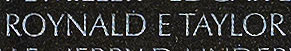 Engraving on The Wall of the name of Staff Sergeant Roynald E. Taylor, U.S. Army